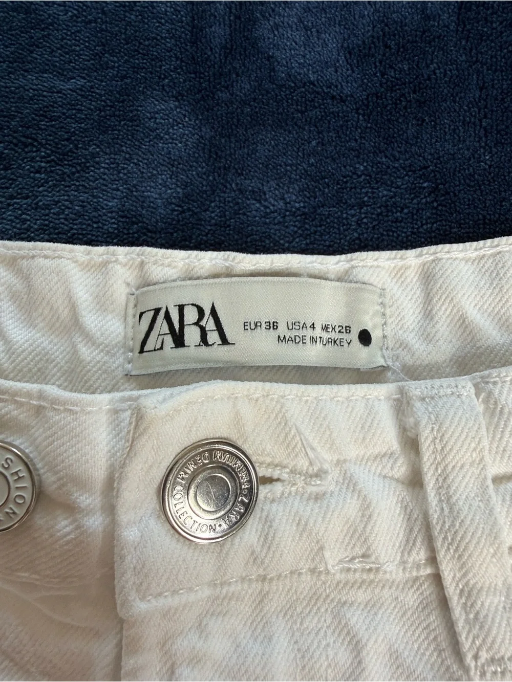 Zara White Distressed High Waisted Denim Cut Offs